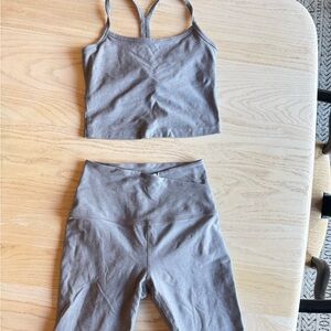 Beyond Yoga Gray Tank and Leggings Set